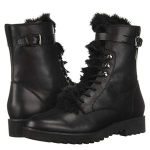 Franco Sarto Canon Leather Ankle Combat Boots